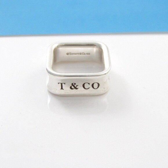 Like New Authentic Tiffany & Co. Sterling Silver 1837 Square Ring - Size 4 - Picture 2 of 4